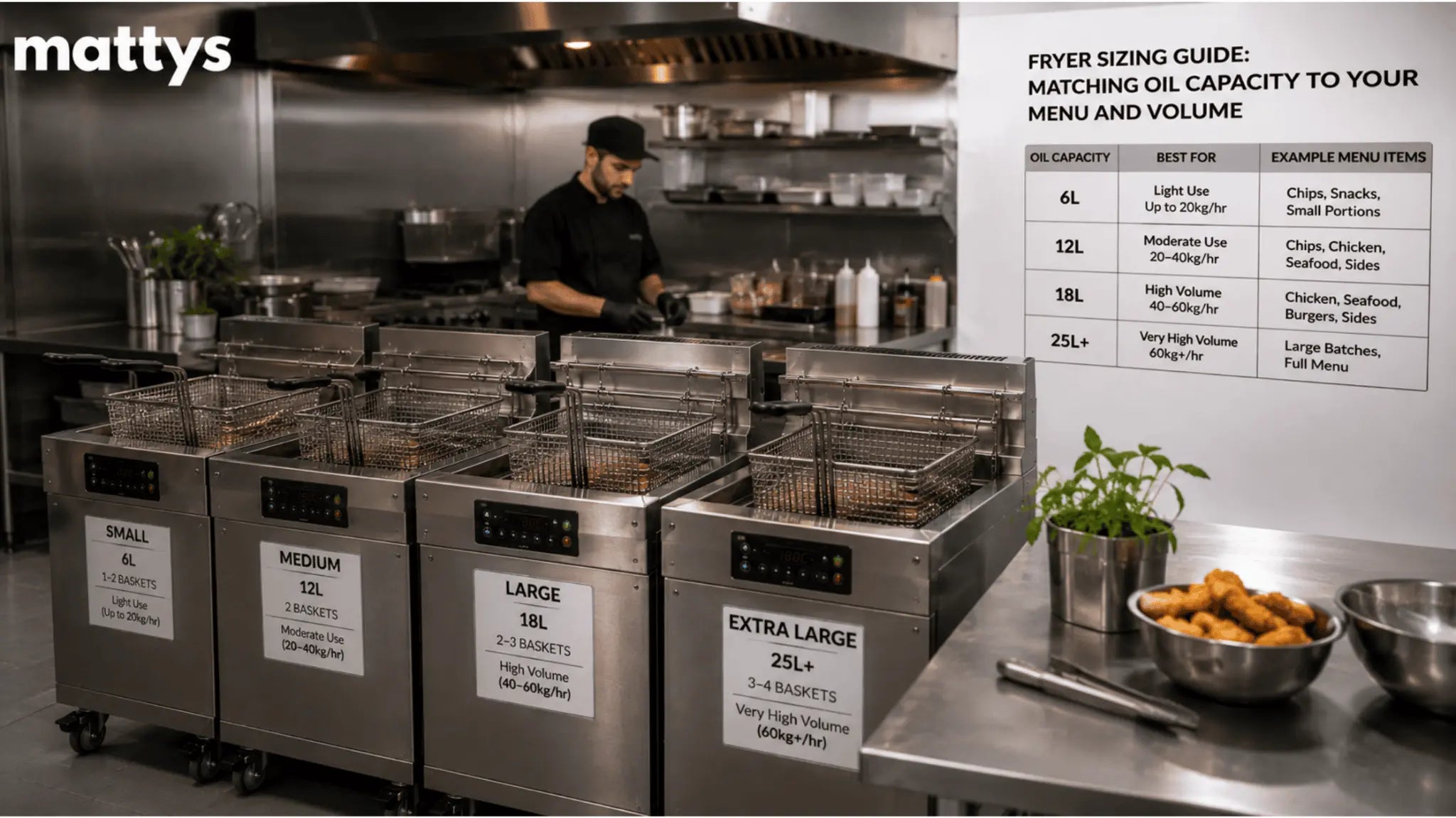 Fryer Sizing Guide: Matching Oil Capacity to Your Menu and Volume Mattys