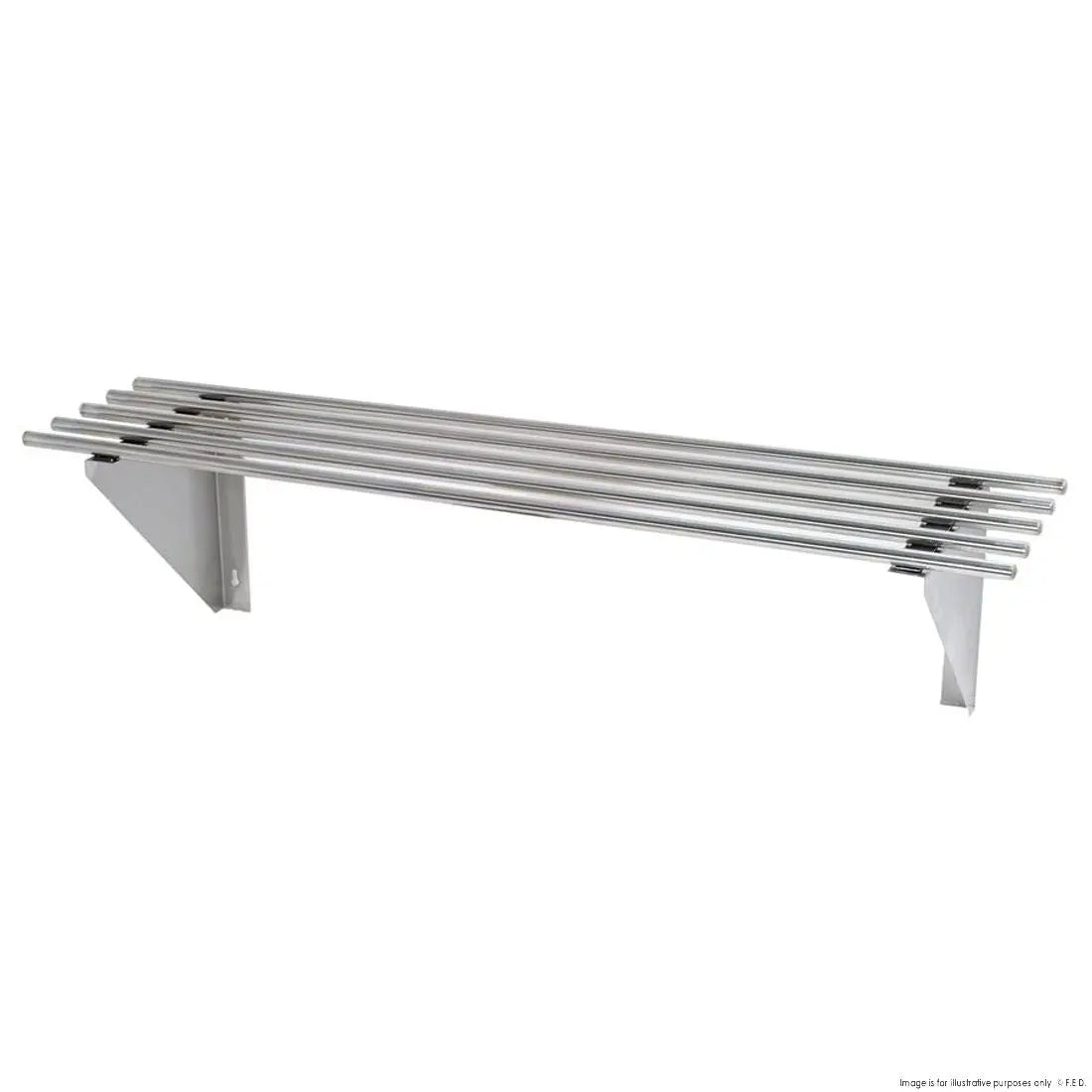 F.E.D. Modular systems 0600-WSP1 Stainless Steel Pipe Wallshelf Mattys