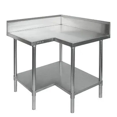 Benches F.E.D. Modular Systems Economic Corner Workbench,100mm Splashback & Undershelf 900x900x900mm 09007WBCB Mattys