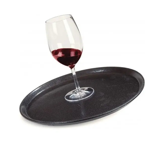 Dishwashing 1400GR2004 GriptiteTM 2 Round Non-Skid Tray 350mm in Black specially designed stain & odour resistant Mattys