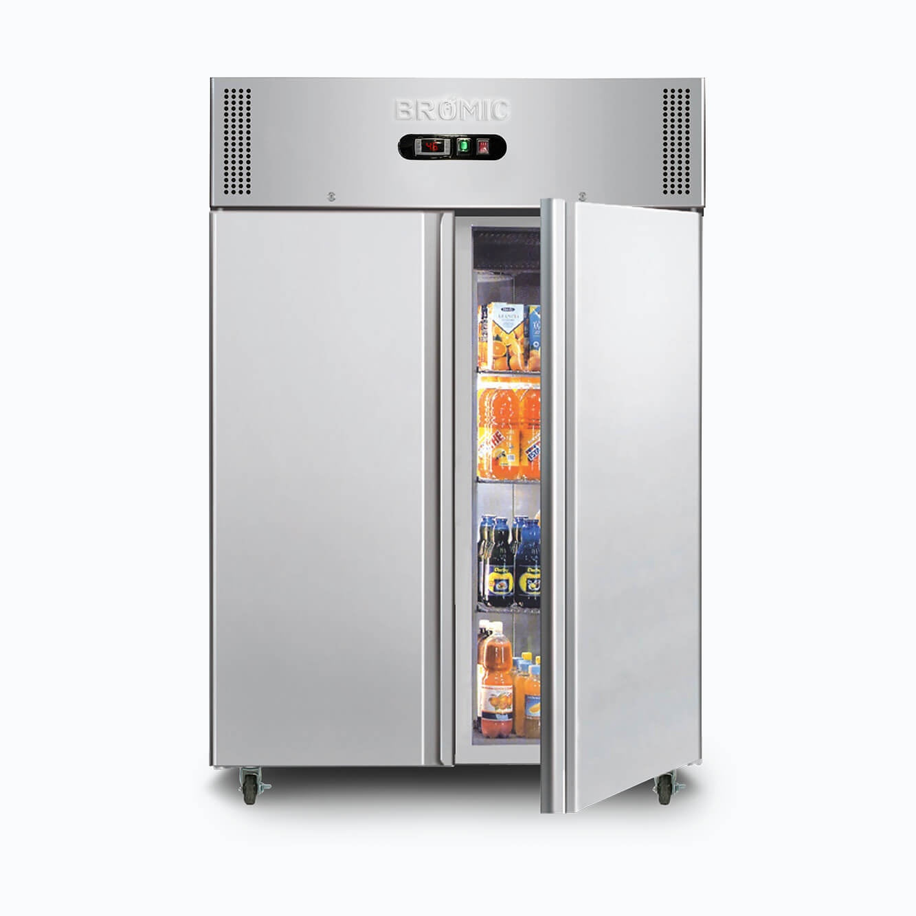 Bromic Upright Fridge - 1300L - 2 Doors - Stainless Steel 3735200-NR-1