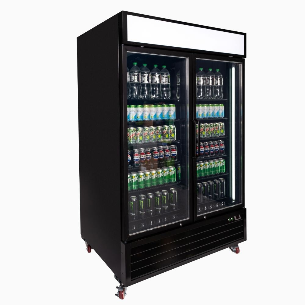 Bromic Upright Display Fridge 1266L - 2 Door - Flat Glass - Lightbox 3736261-NR