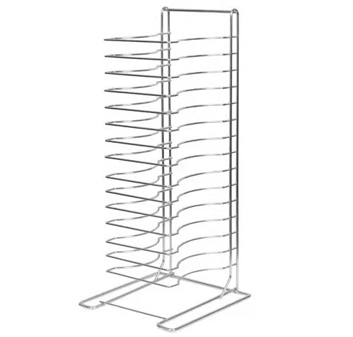 brand-kitchen-knock KitchenKnock 406671 Bench Pizza Rack Chrome Plated, Holds 14 Trays Kitchen Knock