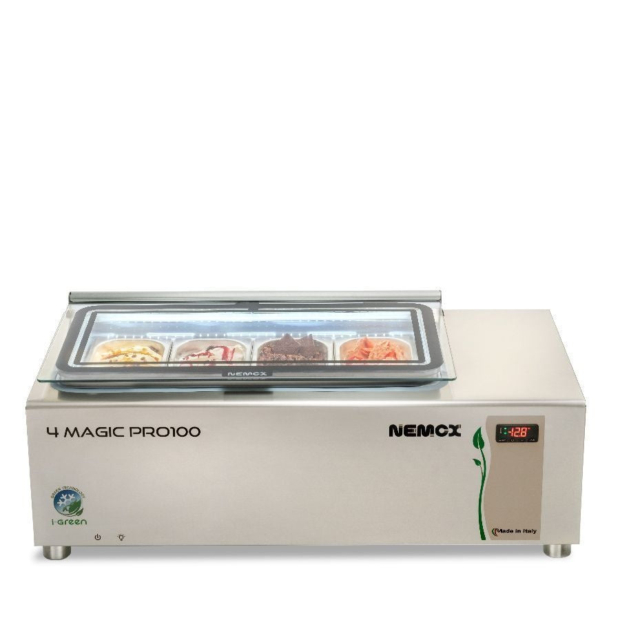 Nemox 4 MAGIC PRO100 I-GREEN 4 TRAY ICE CREAM STORAGE & DISPLAY CABINET Mattys