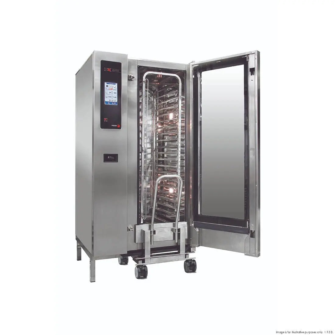 F.E.D. Fagor Advanced Plus Gas 20 Trays Touch Screen Control Combi Oven with Cleaning System APG-201LPG Mattys