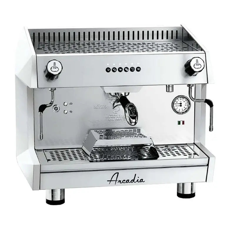 Benchtop F.E.D. BEZZERA ARCADIA Professional Espresso Coffee Machine SS Polish White 1 Group ARCADIAG1 Mattys