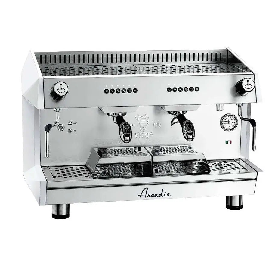Benchtop F.E.D. BEZZERA ARCADIA Professional Espresso Coffee Machine SS Polish White 2 Group ARCADIAG2 Mattys