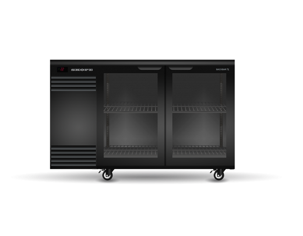 SKOPE BackBar 2 Heated Glass Swing Door Fridge BB.2.GSW.T-B - Black SKOPE