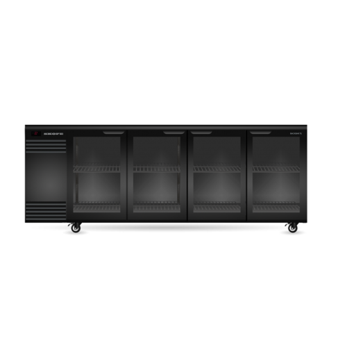 SKOPE BackBar 4 Glass Swing Door Fridge BB.4.GSW.r-B - Black SKOPE
