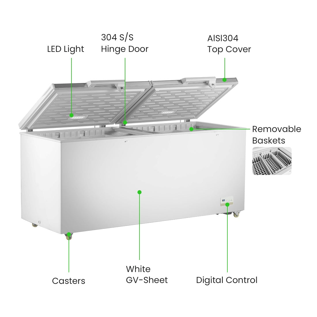 Thermaster 750L Chest Freezer with Stainless Steel Lid - BD750F Thermaster