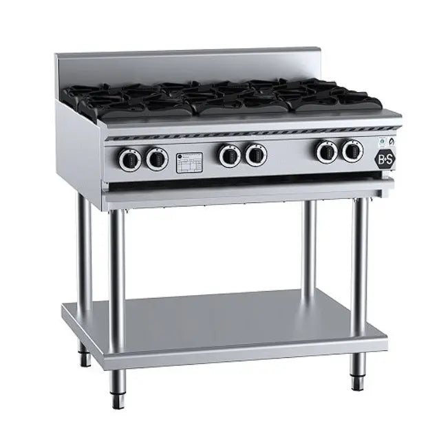 Cook Tops B+S Black Gas Six Burner Boiling on Leg Stand - BT-SB6 Mattys
