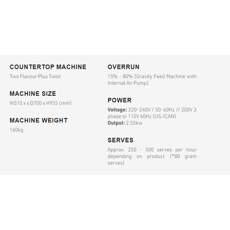 Brullen i26 Pro Twist Soft Serve Ice Cream & Frozen Yogurt Machine