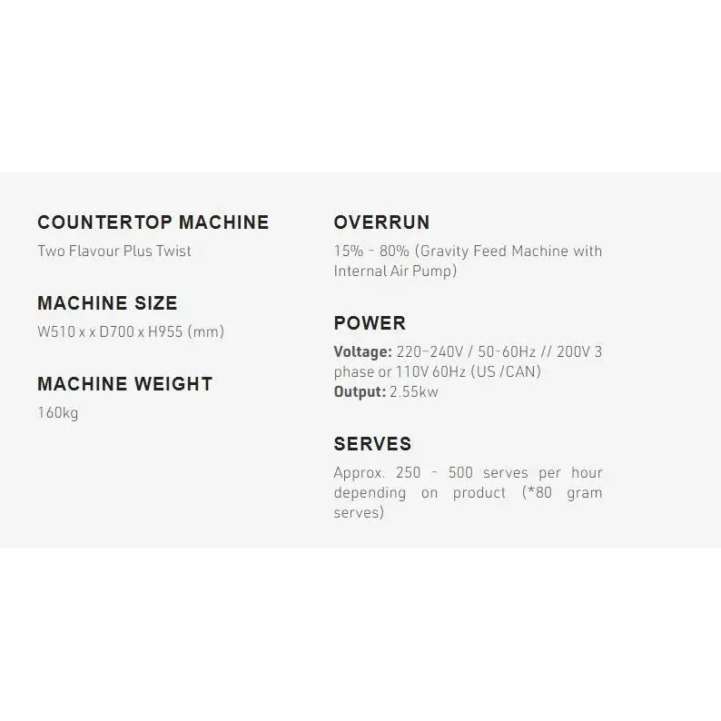 Refrigeration Brullen i26 Pro Twin system Flavour Plus Twist Soft Serve Ice Cream & Frozen Yogurt Machine Mattys