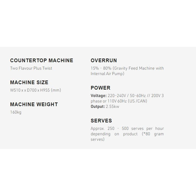 Brullen i26 Pro Twin system Flavour Plus Twist Soft Serve Ice Cream & Frozen Yogurt Machine