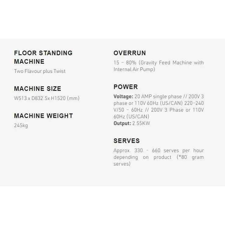 Refrigeration Brullen i36 Pro Two Flavours + Twist Soft Serve & Frozen Yoghurt Machines Mattys