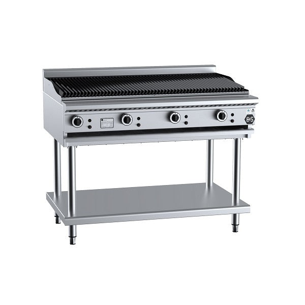 B+S Black CBR-12 Gas Char Broiler 1200mm on Leg Stand Mattys