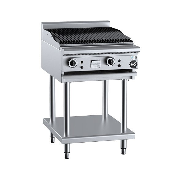 B+S Black CBR-6 Gas Char Broiler 600mm on Leg Stand Mattys