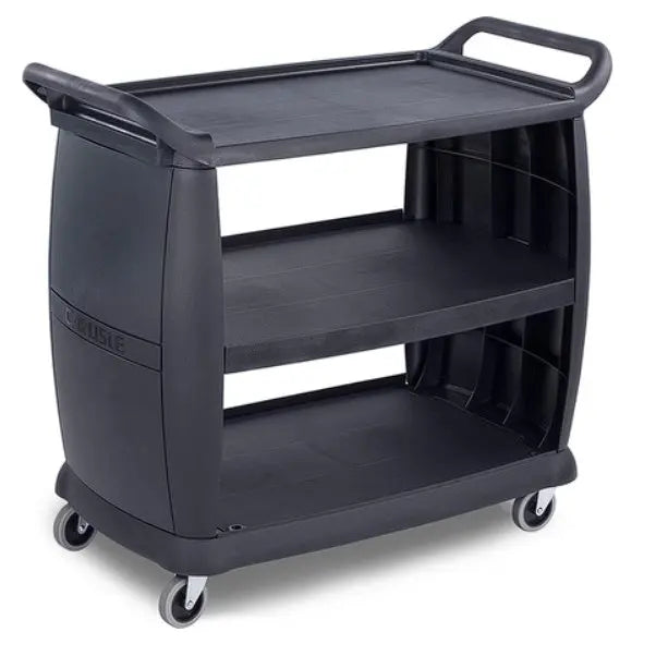 Stainless Steel & Shelving Bussing Cart 23" x 42" x 37.5" - Black - CC224303 Mattys