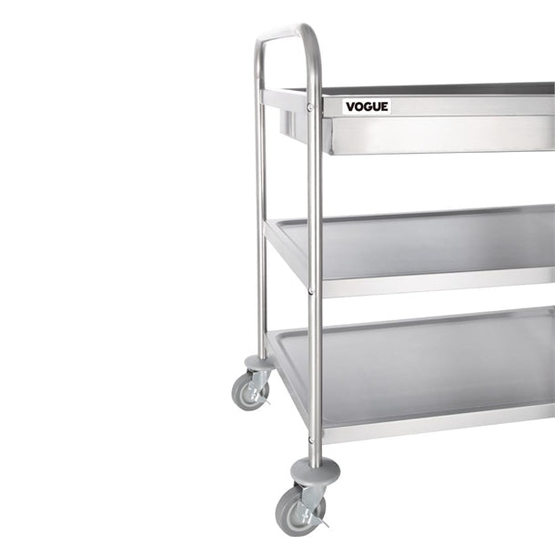 Stainless Steel & Shelving Vogue Stainless Steel 3 Tier Deep Tray Clearing Trolley - CC365 Vogue
