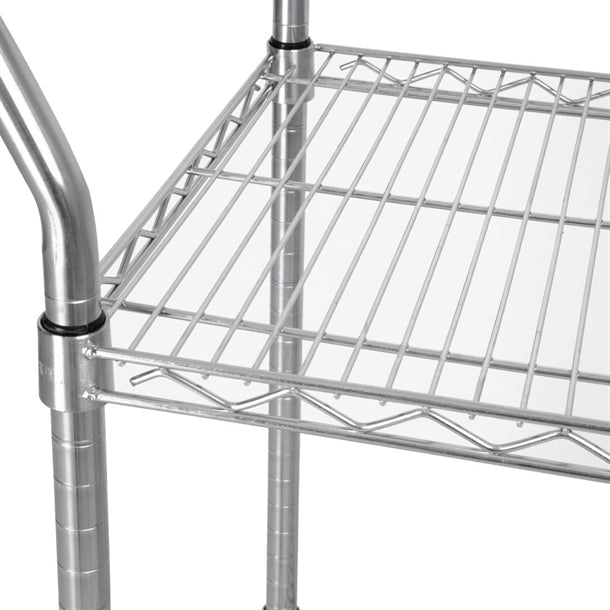 Stainless Steel & Shelving Vogue Chrome 2 Tier Wire Trolley - CC430 Vogue
