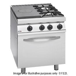 Freestanding Solid Target Top with Open Burners & Oven - CG7-31-L Mattys