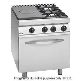 Freestanding Solid Target Top with Open Burners & Oven - CG7-31-L Mattys