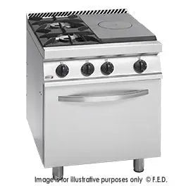 Freestanding Solid Target Top with Open Burners & Oven - CG7-31-R Mattys