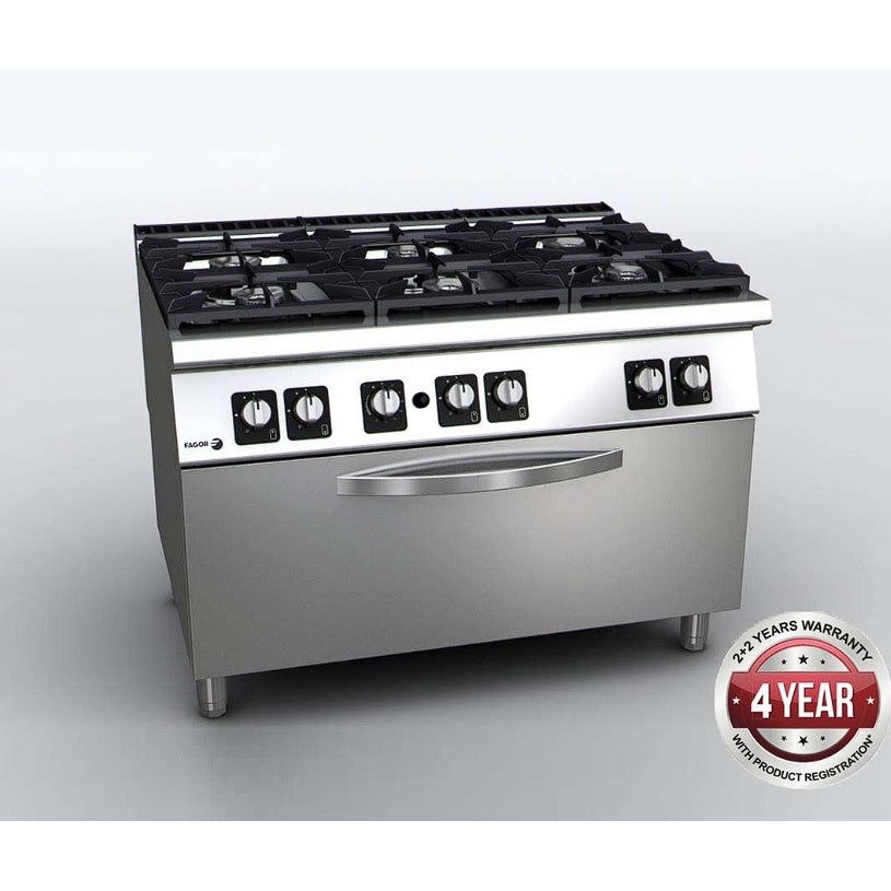 F.E.D. Fagor C-G961OPH Kore 900 Series Gas 6 Burner with Gas Oven Mattys