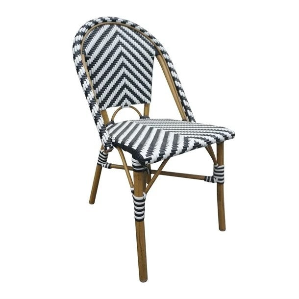 Bolero Parisian Style Wicker Side Chair Black (Box 2) CH111 Mattys