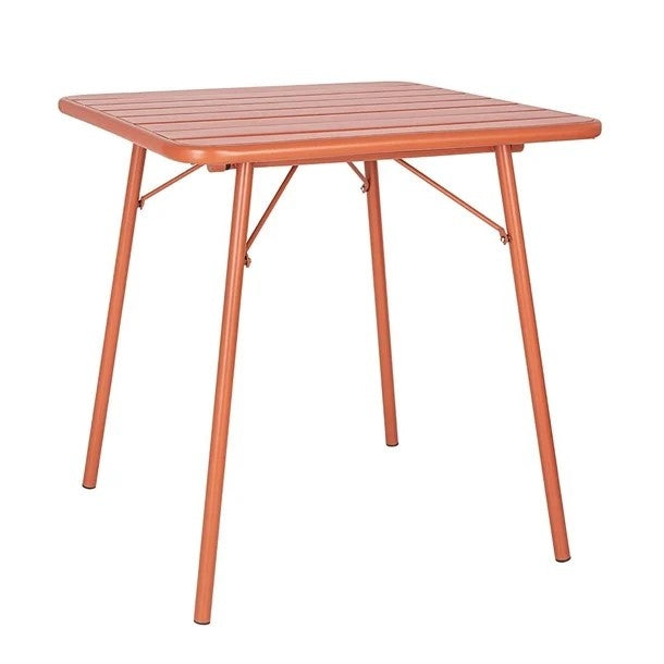 Bolero Terracotta Square Slatted Steel Table - 700mm CK064 Mattys