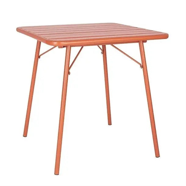 Bolero Terracotta Square Slatted Steel Table - 700mm CK064 Mattys