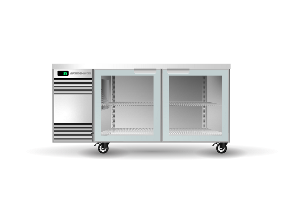 SKOPE BackBar 2 Heated Glass Swing Door CounterLine Fridge CL.2.GSW.Tr-W - White SKOPE