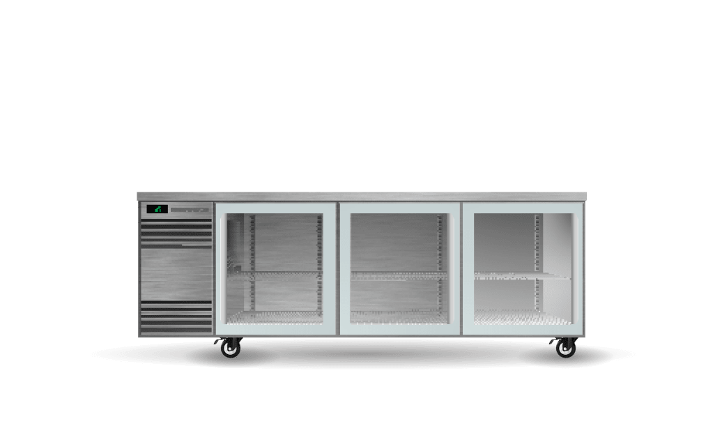 SKOPE BackBar 3 Glass Sliding Door CounterLine Fridge CL.3.GSL - Stainless Steel SKOPE