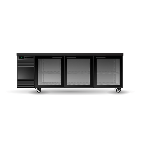 SKOPE BackBar 3 Glass Swing Door CounterLine Fridge CL.3.GSW.r-B - Black SKOPE
