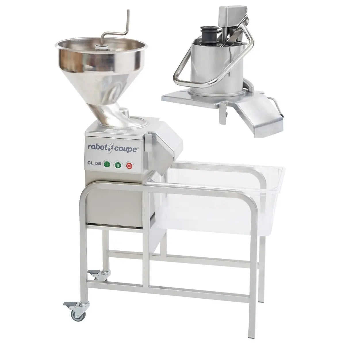 Robot Coupe CL55 - Vegetable Preparation Workstation includes trolley, 2 heads and 16 discs ( 3 Phase ) Veg Prep Mattys