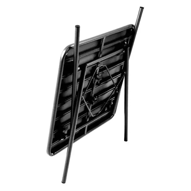 Furniture Bolero Square Slatted Steel Table Black 700mm - CS731 Mattys