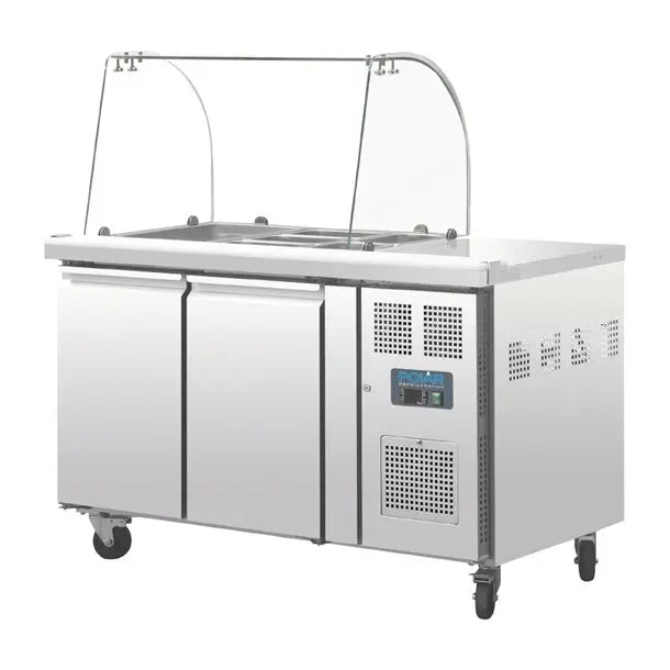 Polar U-Series Double Door Refrigerated Gastronorm Saladette Counter CT393-A Mattys