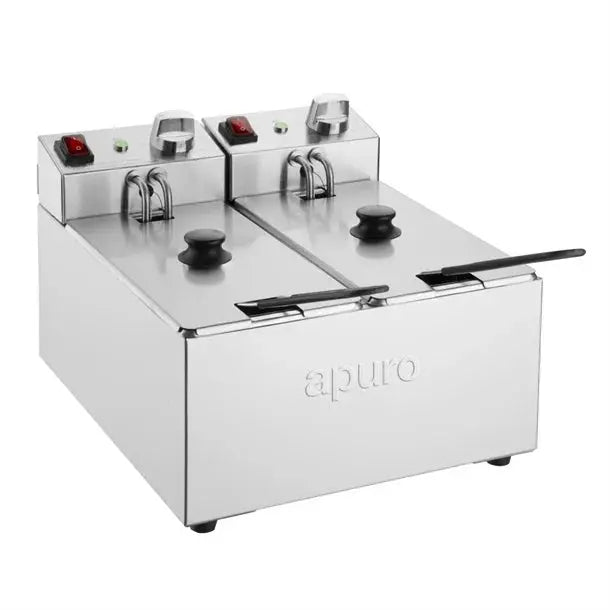 Bench Top Fryers Apuro Twin Tank Fryer - 2x3Ltr - 2x2kW - CU615-A Mattys