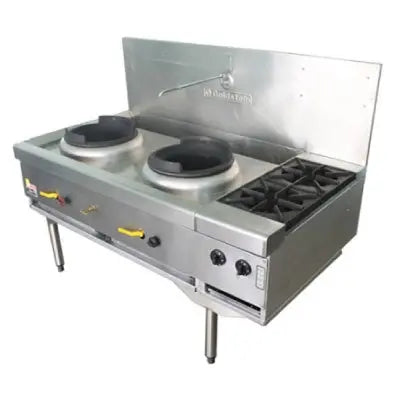 Goldstein Air Cooled Gas Wok Double with Side Burners - CWA2B2 Mattys