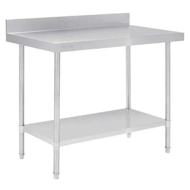 Benches Vogue Premium Stainless Steel Table with Splashback 1200mm - DA339 Mattys