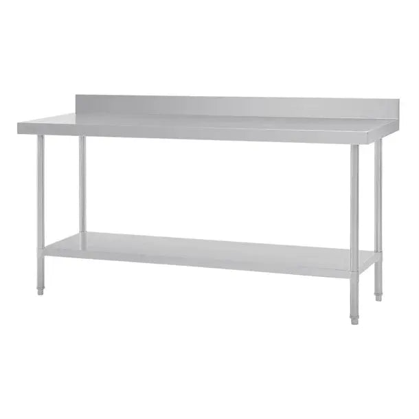 Benches Vogue Premium Stainless Steel Table with Splashback 1500mm - DA340 Mattys
