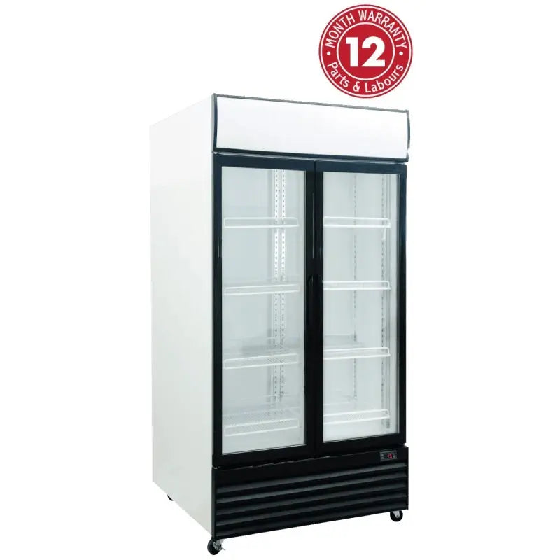 EXQUISITE DC1000P White/BlackDouble Door Display Fridge - 1000 Litre Mattys