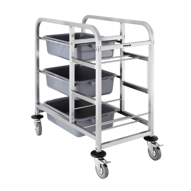 Stainless Steel & Shelving Vogue Stainless Steel Bussing Trolley - DK738 Vogue