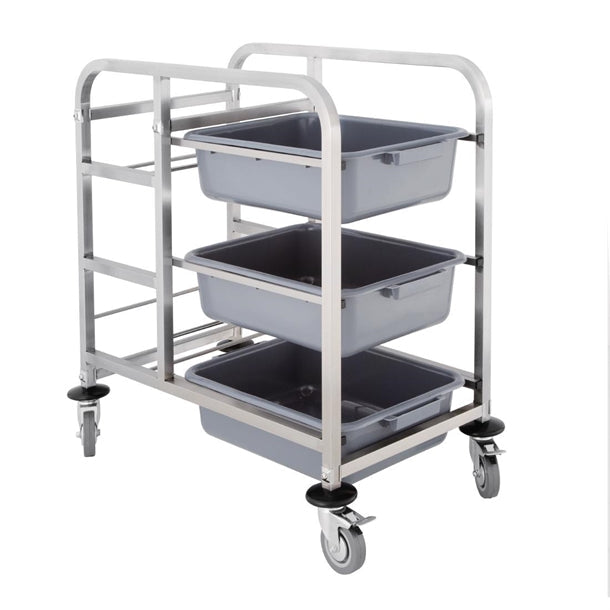 Stainless Steel & Shelving Vogue Stainless Steel Bussing Trolley - DK738 Vogue