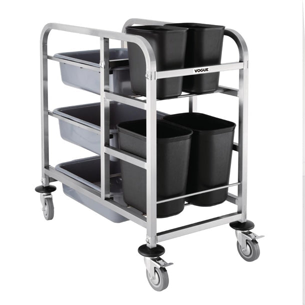 Stainless Steel & Shelving Vogue Stainless Steel Bussing Trolley - DK738 Vogue