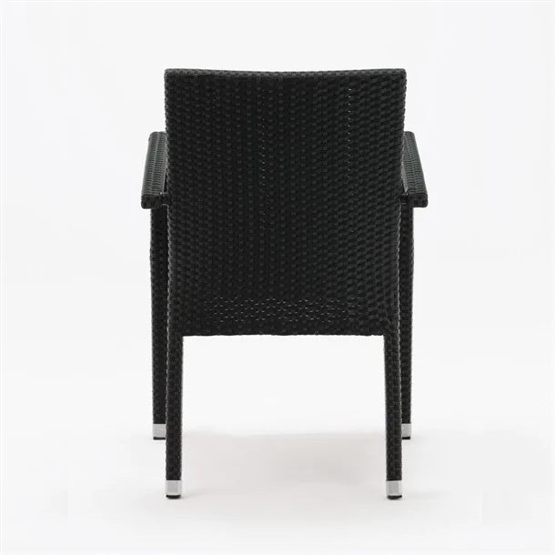 Bolero Wicker Arm Chair Charcoal (Pack 4) DL477 Mattys