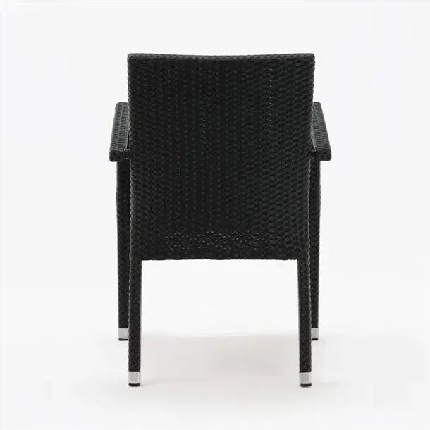 Furniture Bolero Wicker Arm Chair Charcoal (Pack 4) - DL477 Mattys