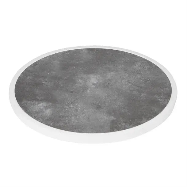 Furniture Bolero Fibre Glass Round Table Dark Stone Effect 580mm - DL488 Mattys