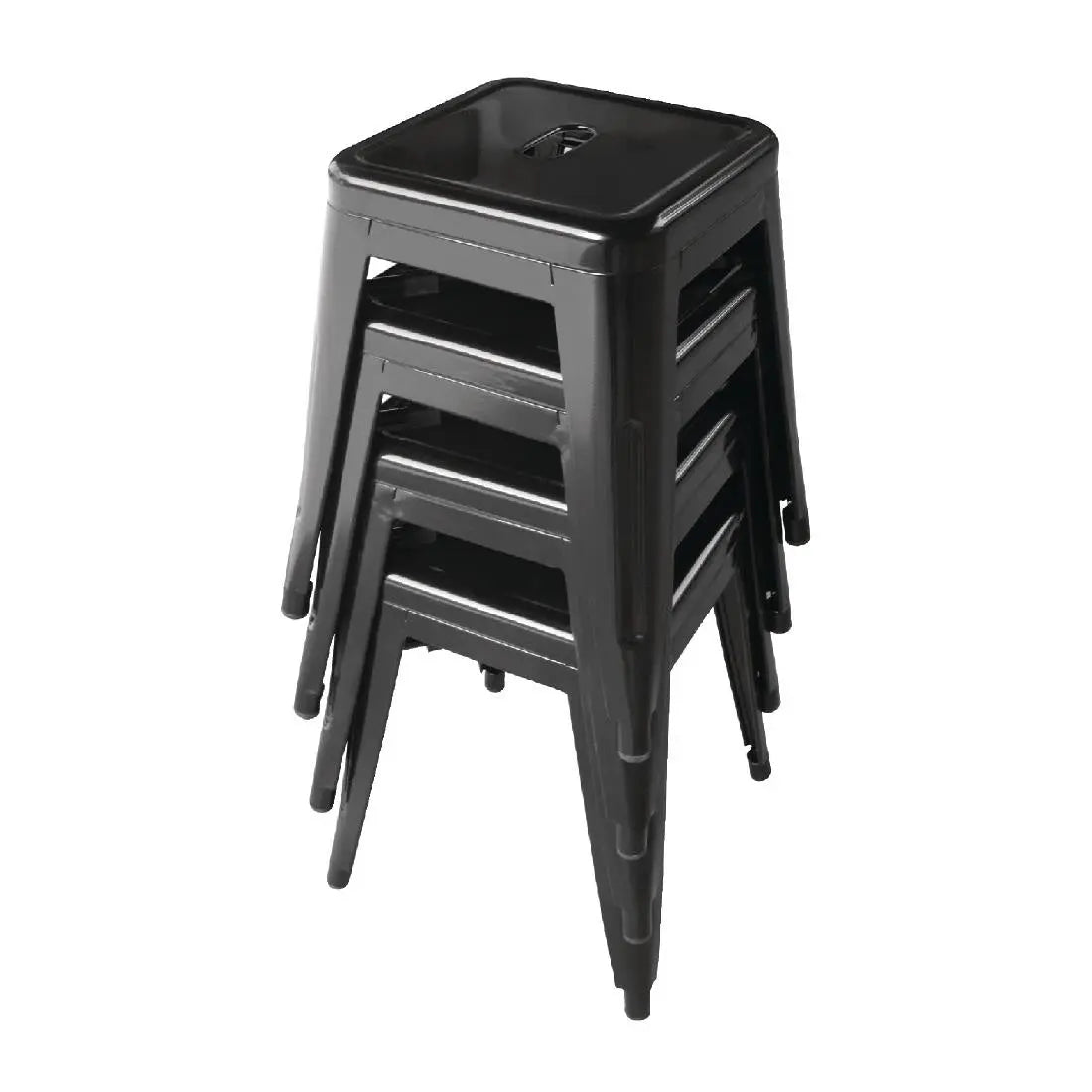 Bar Stools Bolero Low Metal Bar Stools Black (Pack of 4) - DL880 Mattys