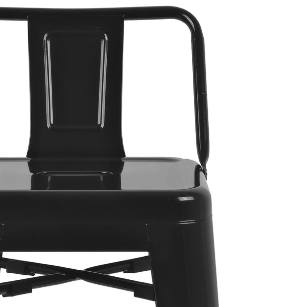 Shelving Bolero High Metal Bar Stools with Back Rests Black (Pack of 4) - DL882 Bolero